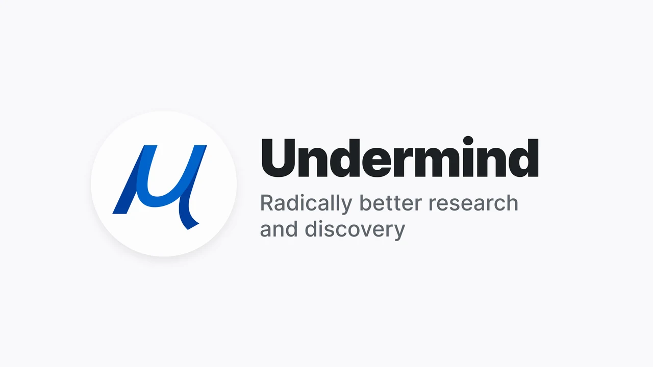 Undermind's official share image featuring its blue mark and research-and-discovery tagline.